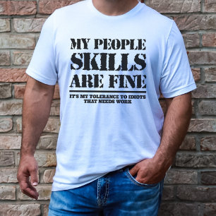 Grappige anti idioot t-shirt