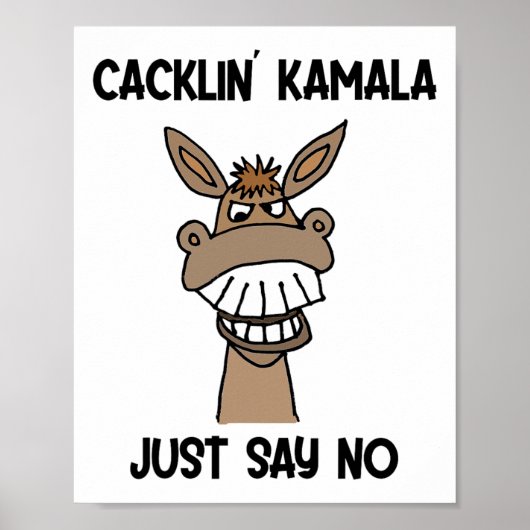 Grappige Anti Kamala Harris lachende ezel Poster (Voorkant)
