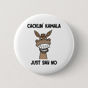 Grappige Anti Kamala Harris lachende ezel Ronde Button 5,7 Cm