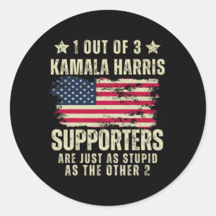 Grappige Anti Kamala Harris Stomme grap Amerikaans Ronde Sticker
