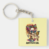 Grappige anti-sociale woordkunst sleutelhanger (voorkant)