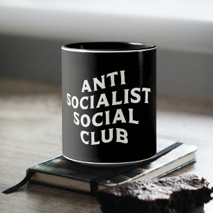 Grappige Anti-Socialistische Sociale Club Socialis Tweekleurige Koffiemok