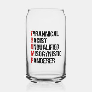 Grappige anti-Trump Acrostische politieke verkiezi Blikvorm Glas
