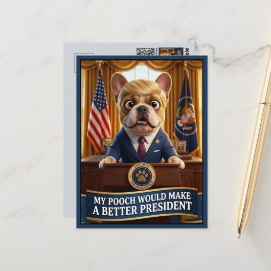 Grappige anti-Trump Briefkaart (Voorkant / Achterkant in situ)