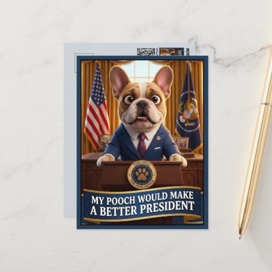 Grappige anti-Trump Briefkaart (Voorkant / Achterkant in situ)