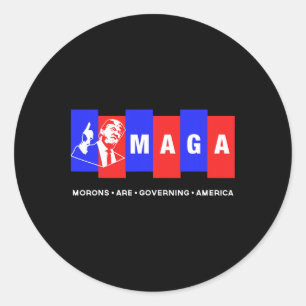 Grappige anti-Trump-debielen regeren Amerika Ronde Sticker