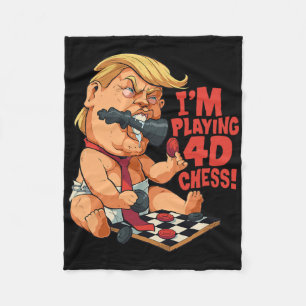 Grappige anti-trump door 4d schaakparodie Grappige Fleece Deken