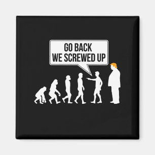 Grappige anti-trump evolutie politieke humor magneet