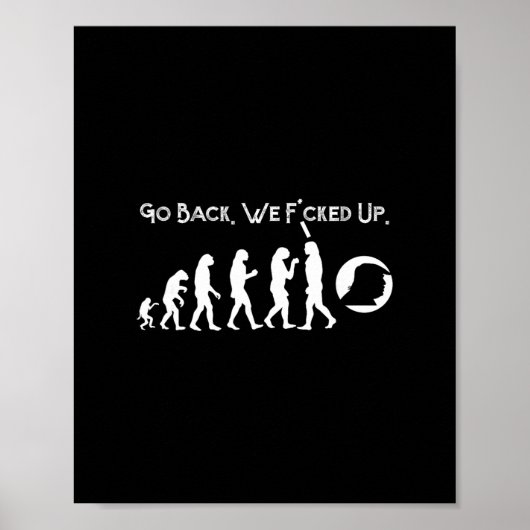 Grappige Anti Trump - Ga Ck! Trump Evolution T-shi Poster (Voorkant)