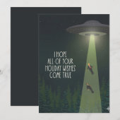 Grappige anti-Trump UFO neem onze leiders Alien Feestdagenkaart (Voorkant / Achterkant)