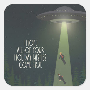 Grappige anti-Trump UFO neem onze leiders buitenaa Vierkante Sticker
