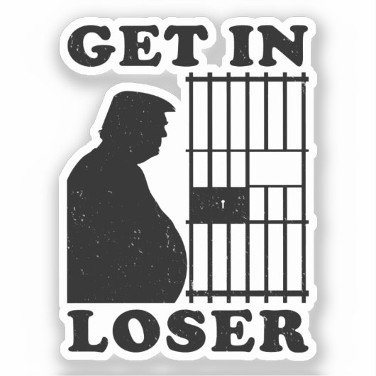 Grappige anti-Trump voor de gevangenis Sticker (Voorkant)