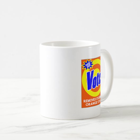 Grappige Anti Trump Wasmiddel Zeepdoos Stemming of Koffiemok (Voorkant rechts)