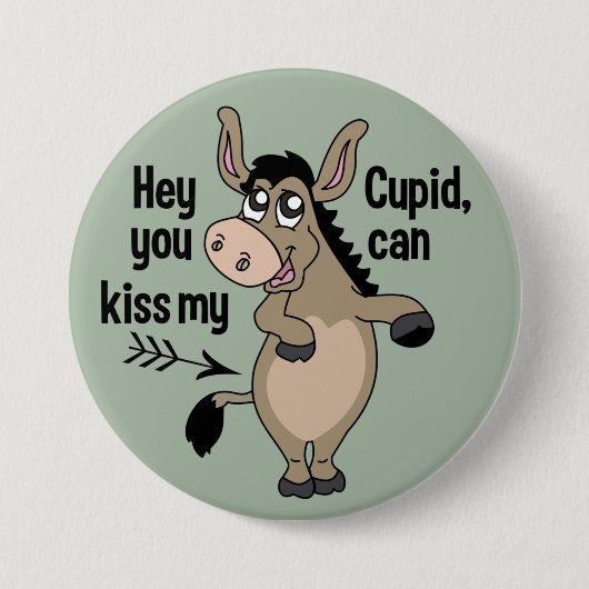 Grappige Anti-Valentijn Donkey knop Ronde Button 7,6 Cm (Voorkant)