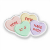Grappige anti-Valentijn sarcastische gespreks snoe Sticker (Voorkant)