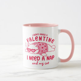 Grappige Anti-Valentijns Slaap- en Mijn Kat Koffie Mok