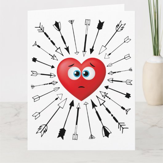 Grappige anti-valentijnsdag date liefdes pijlen ja kaart (Voorkant)