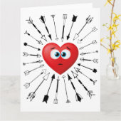 Grappige anti-valentijnsdag date liefdespijlen jag kaart (Gele Bloem)