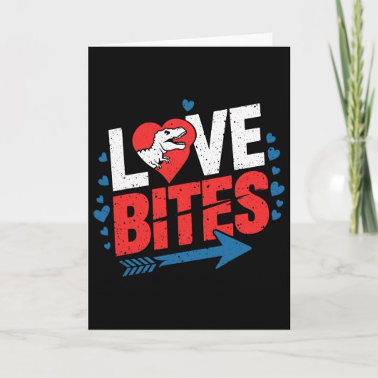 Grappige anti-valentijnsdag dinosaurus liefdesbeet kaart (Voorkant)