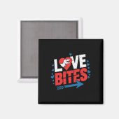 Grappige anti-valentijnsdag dinosaurus love bites  magneet (Voorkant / Achterkant)