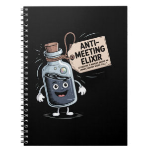 Grappige Anti-Vergadering Elixir   Retro Cartoon K Notitieboek