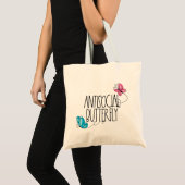 Grappige Antisociale Vlinder Boodschappentas Tote Bag (Voorkant (product))