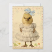 Grappige  antropomorfe paaskuiken feestdagenkaart (Voorkant)