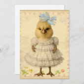 Grappige  antropomorfe paaskuiken feestdagenkaart (Voorkant / Achterkant)