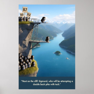 Grappige Antropomorfe Springende Lemmingen 3D Kuns Poster