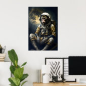 Grappige Apen Astronaut Portret Quirk Renaissance Poster (Thuiskantoor)