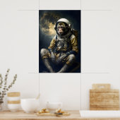 Grappige Apen Astronaut Portret Quirk Renaissance Poster (Keuken)