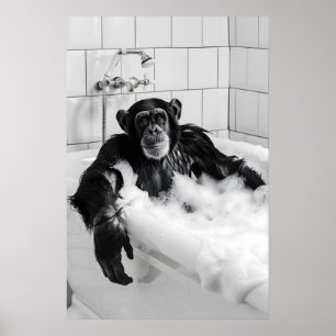 Grappige Apen Bubbelbad Print Set Grappige Badkame