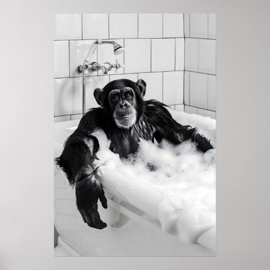 Grappige Apen Bubbelbad Print Set Grappige Badkame (Voorkant)