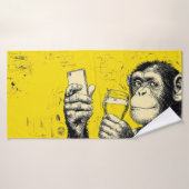 Grappige Apen Selfie Illustratie – Cool Chimpansee Badhanddoek (Badhanddoek)