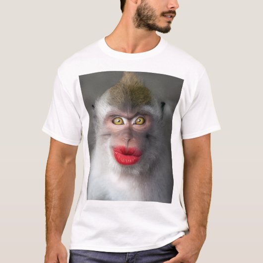 grappige apenlippen t-shirt (Voorkant)
