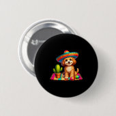 Grappige Apoo-hond die Cinco De Mayo-sombrero Cact Ronde Button 5,7 Cm (Voorkant /achterkant)