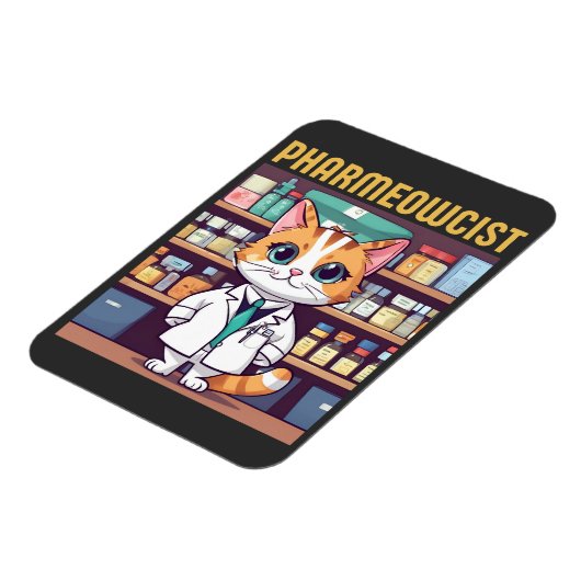 Grappige apotheek kat magneet (Linkerzijde)