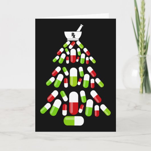 Grappige Apotheek Kerstboom Apotheker Kerstmat Kaart (Voorkant)