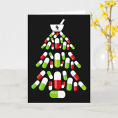 Grappige Apotheek Kerstboom Apotheker Kerstmat Kaart (Gele Bloem)