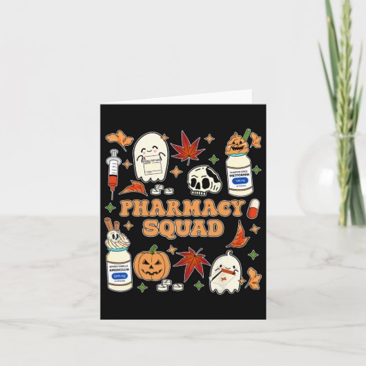 Grappige Apotheek Squad Halloween Apotheker Tech K Kaart (Voorkant)