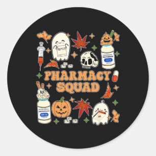 Grappige Apotheek Squad Halloween Apotheker Tech K Ronde Sticker