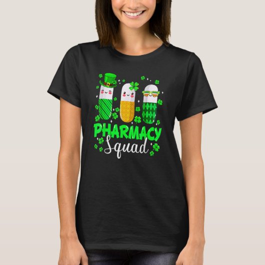 Grappige Apotheek Squad Leprechaun Apotheker St Pa T-shirt (Voorkant)