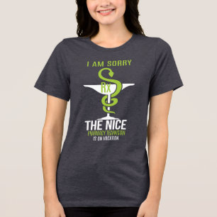 Grappige apotheek Tech op vakantie Tri-Blend Shirt