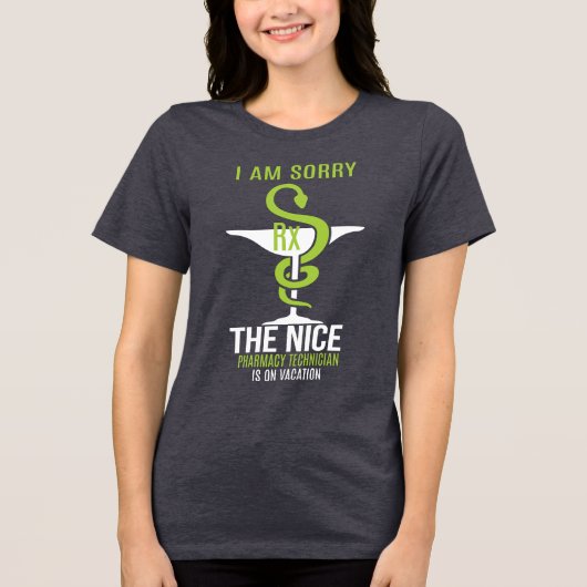 Grappige apotheek Tech op vakantie Tri-Blend Shirt (Voorkant)