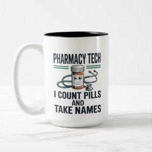 Grappige apotheek tech squad CPhT apotheker assist Tweekleurige Koffiemok