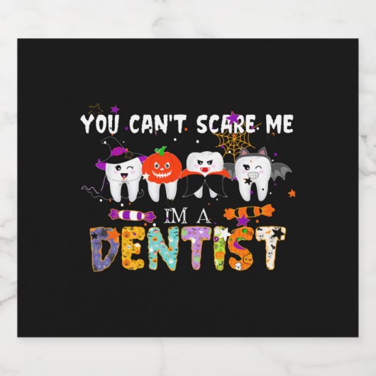 Grappige apotheek Technicus Apotheker Halloween Co Sparkling Wijnetiket (Enkel label)