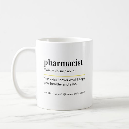 Grappige apotheker definitie cadeau koffiemok (Links)