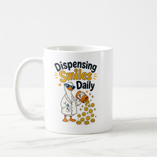 Grappige Apotheker Eend Design Koffiemok (Links)