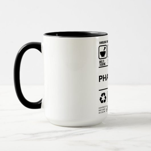 Grappige apotheker Handling Informatie Mok (Links)