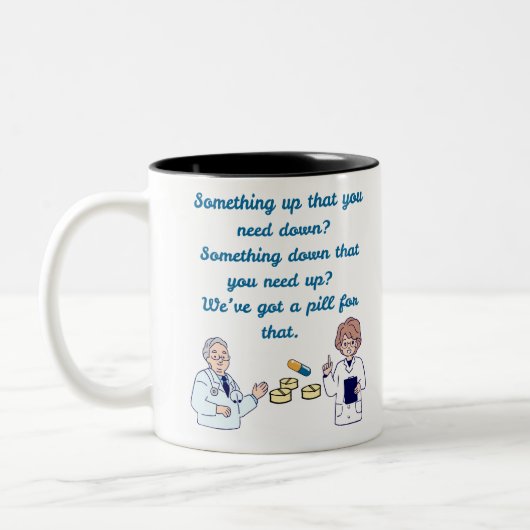 Grappige Apotheker Tweekleurige Koffiemok (Links)